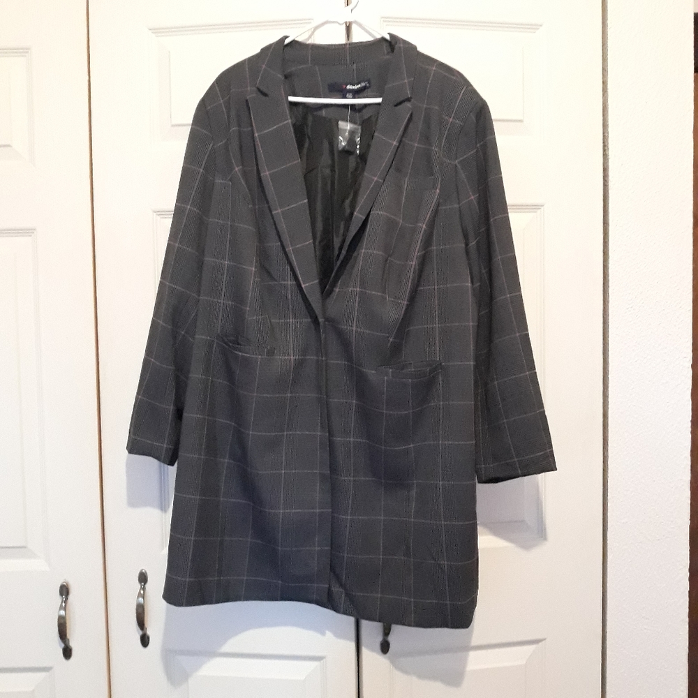 Dressy grey plaid blazer